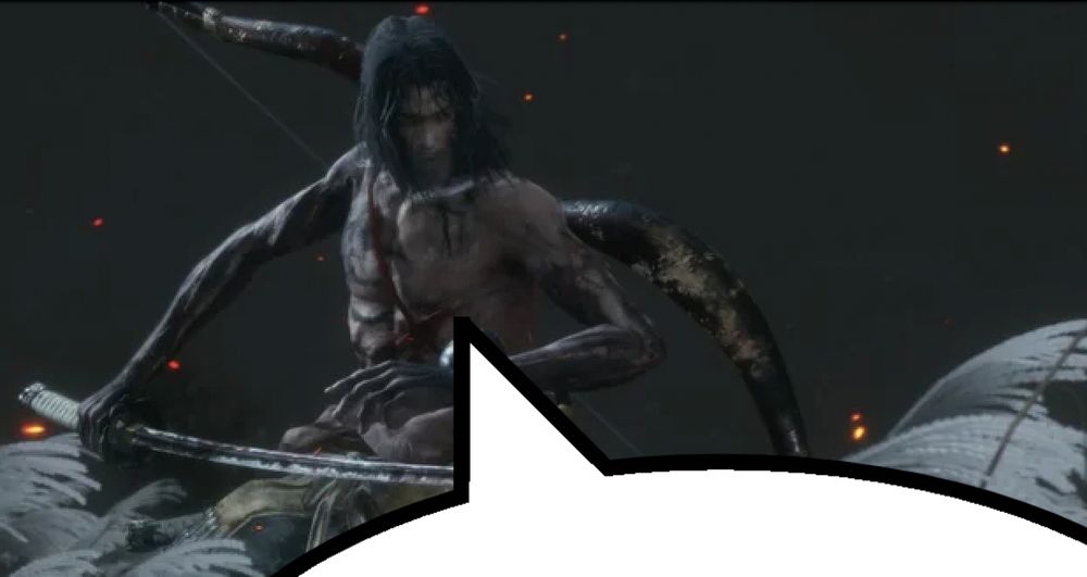 Genichiro at the end of Sekiro before he Does the Thing
