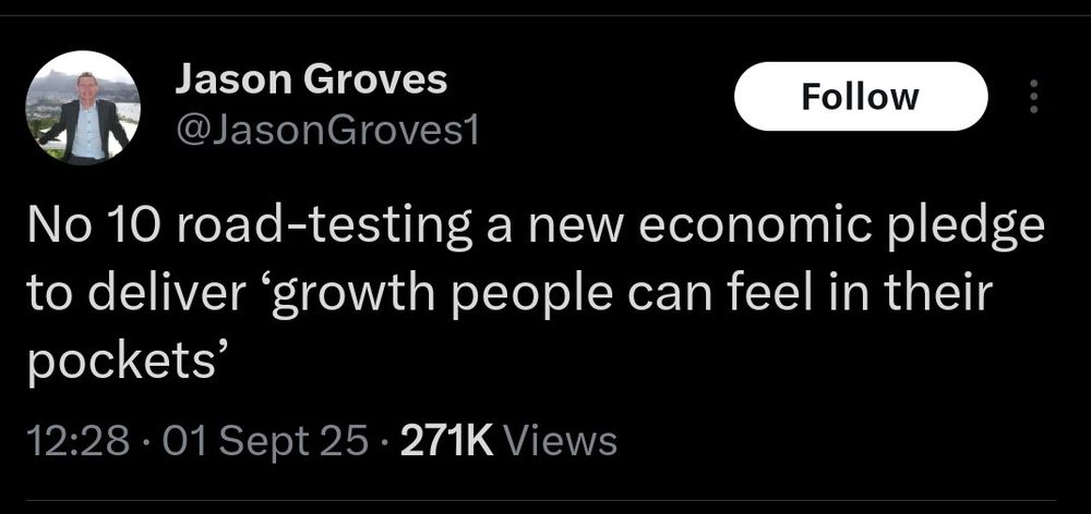No 10 road-testing a new economic pledge to deliver “growth people can feel in their pockets”