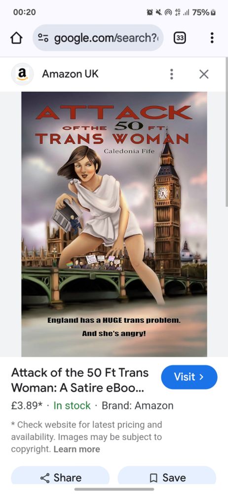 Cover of Attack of the 50ft trans woman on a Google search