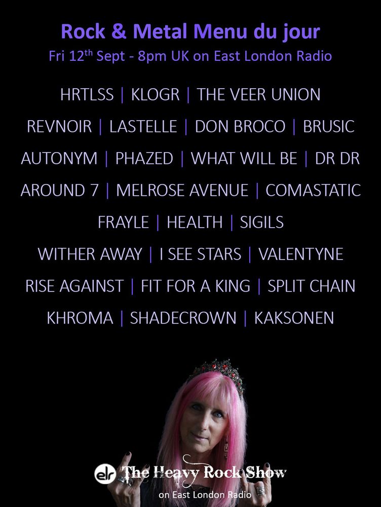 The Heavy Rock Show playlist 12 Sept.