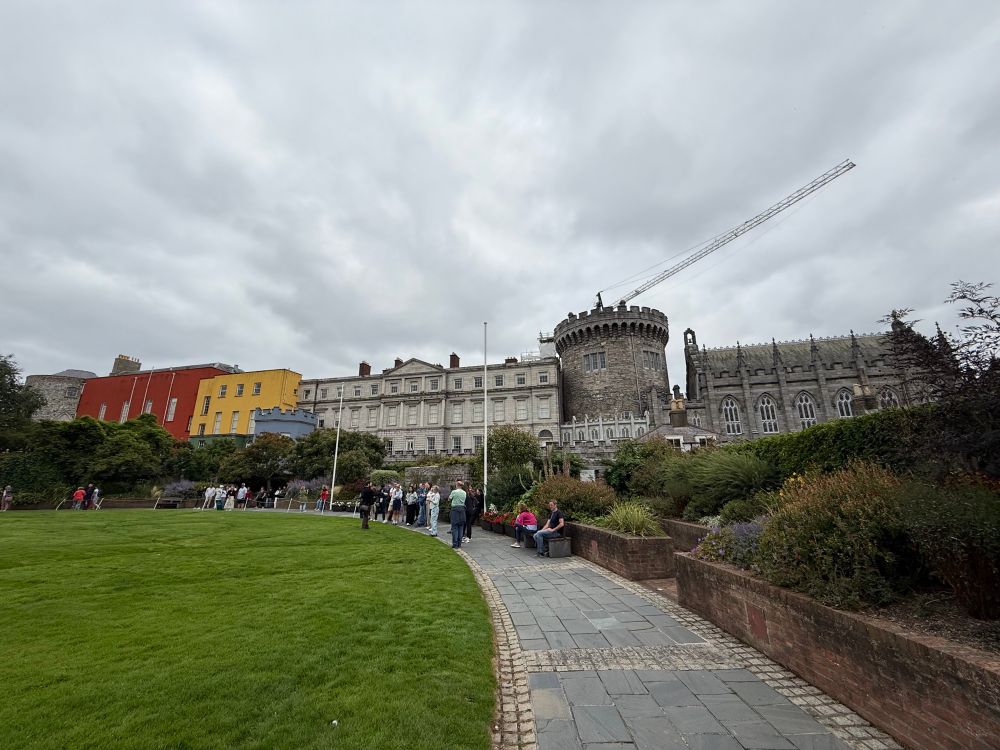 Photo of Dublin Castle showing a mixture of different architectural styles, including one of the original 13th century towers.