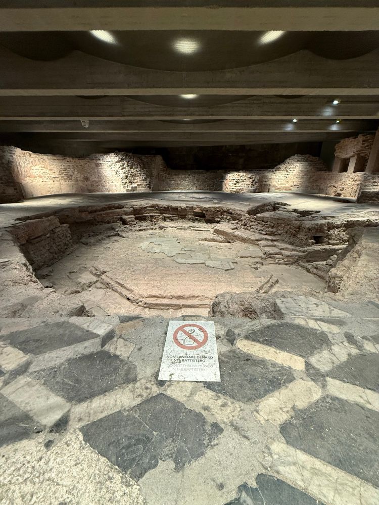 Archeological site under the Duomo Cathedral in Milan.