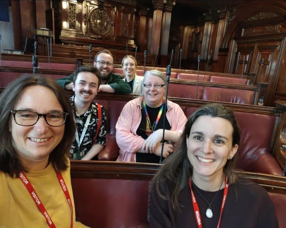Selfie of Cllr Wagner with Cllrs Carroll & Gallagher in the row behind, & Cllrs Hutchison & Reid-McConnell in the row behind.
