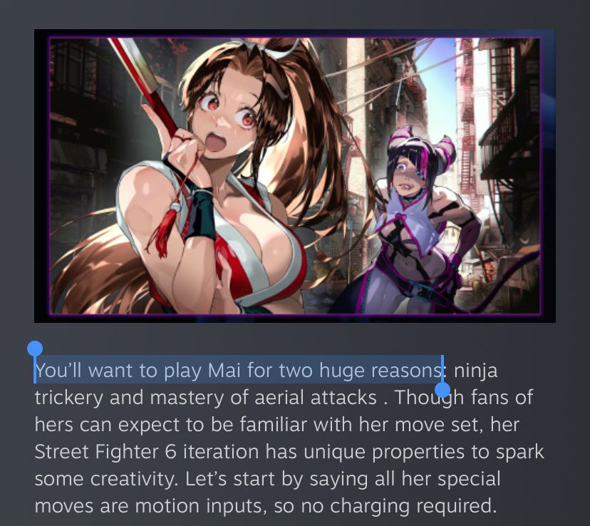 “You’ll want to play Mai for two huge reasons” highlighted from Mai Shiranui character breakdown