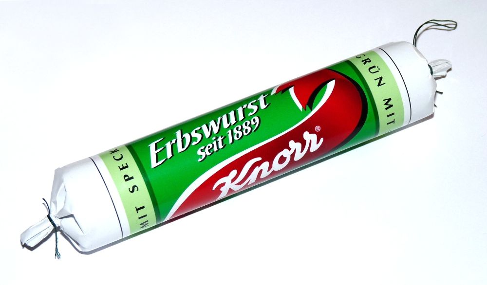 Grafik zeigt eine Packung Erbswurst der Fa. Knorr