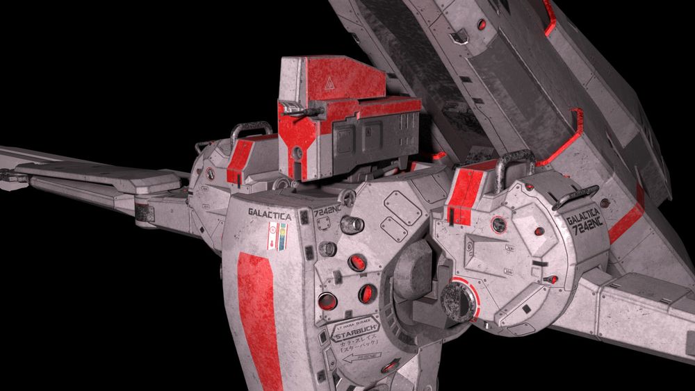 Tsutomu Nihei-style mecha with a Battlestar Galactica twist