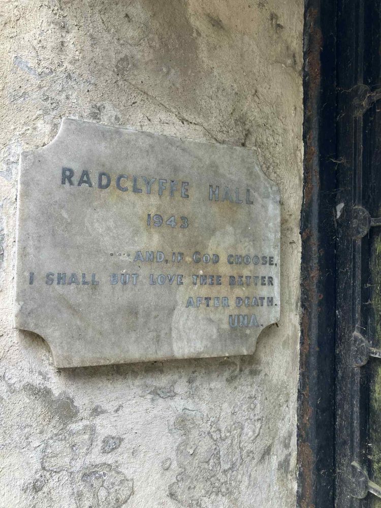 The burial place of lesbian writer Radclyffe Hall