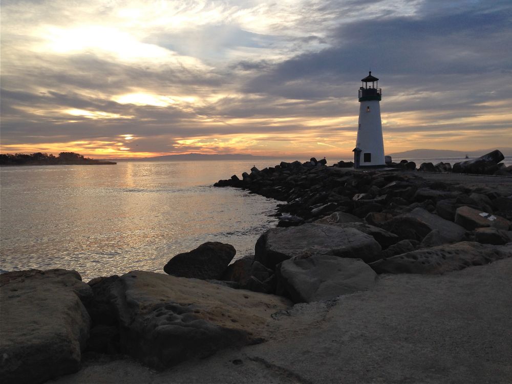 Some early hour sky above the Santa Cruz Harbor mouth 