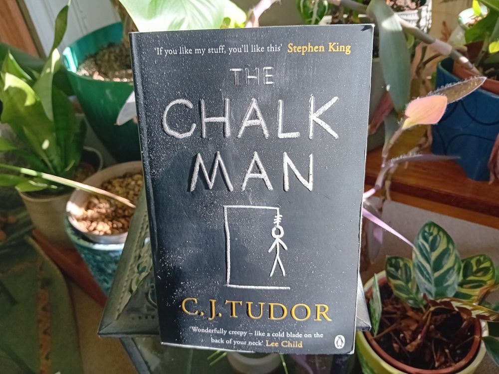 Book cover -The Chalk Man by C J Tudor