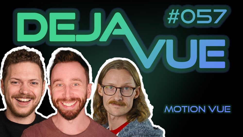 Thumbnail of DejaVue episode 057, showing the headshots of Alex, Matt and Michael as well as the title "Motion Vue"
