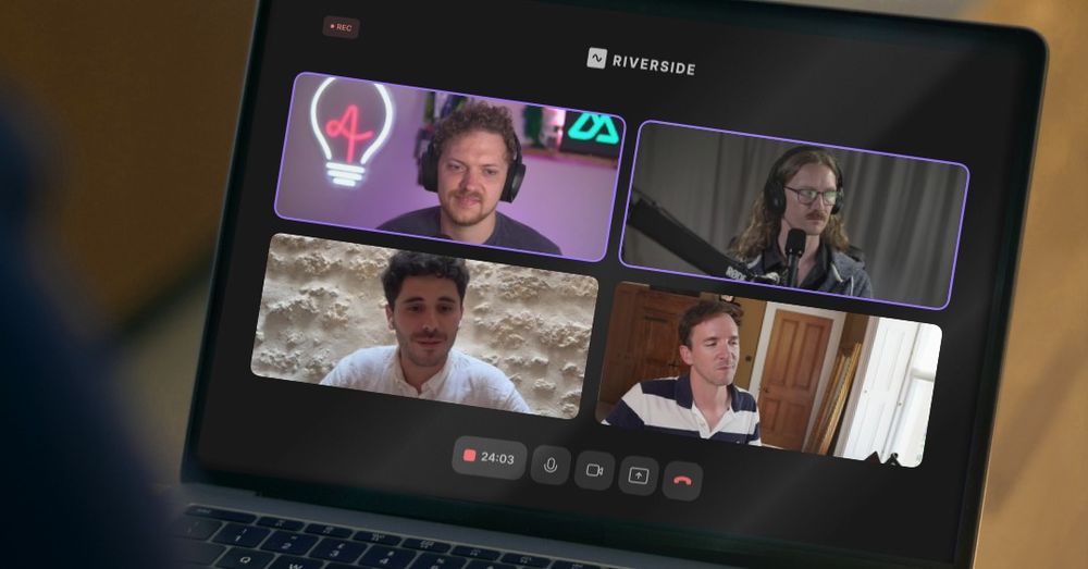 Image of Alexander Lichter, Michael Thiessen, Sebastien Chopin and Daniel Roe in a Podcast Recording