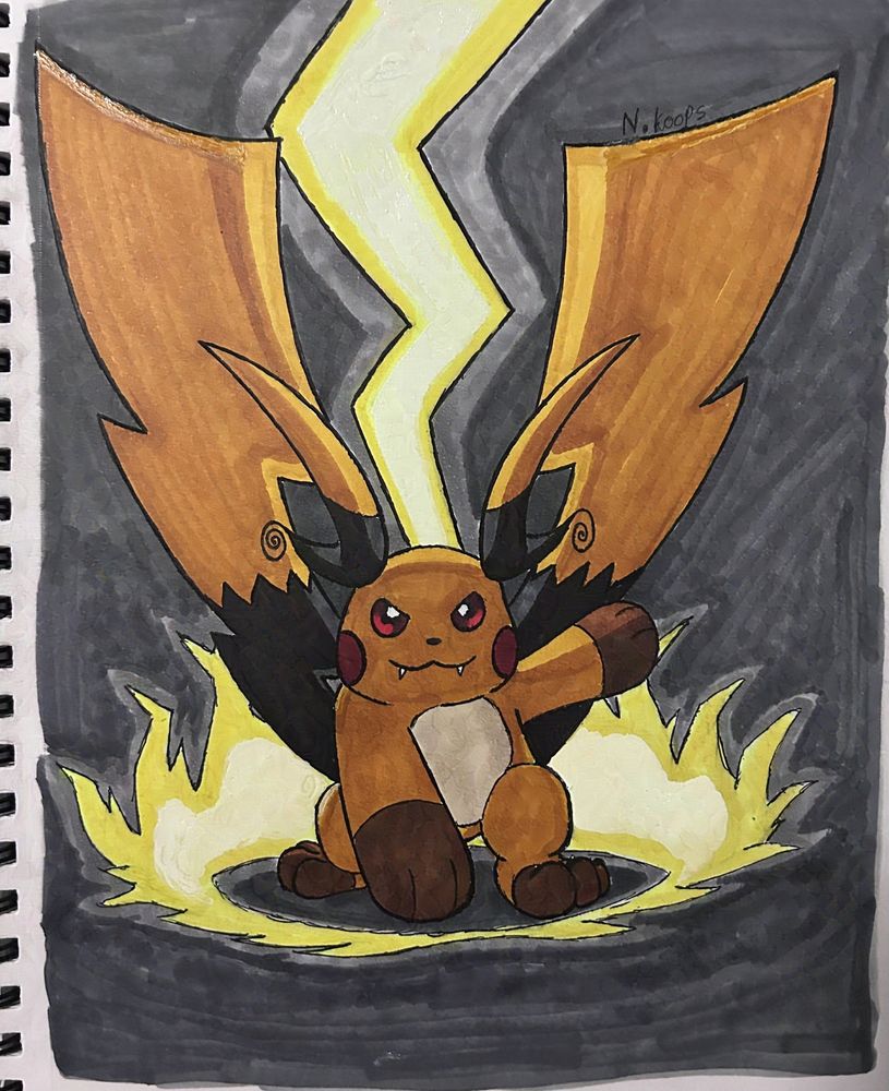 A drawing of Mega Raichu X