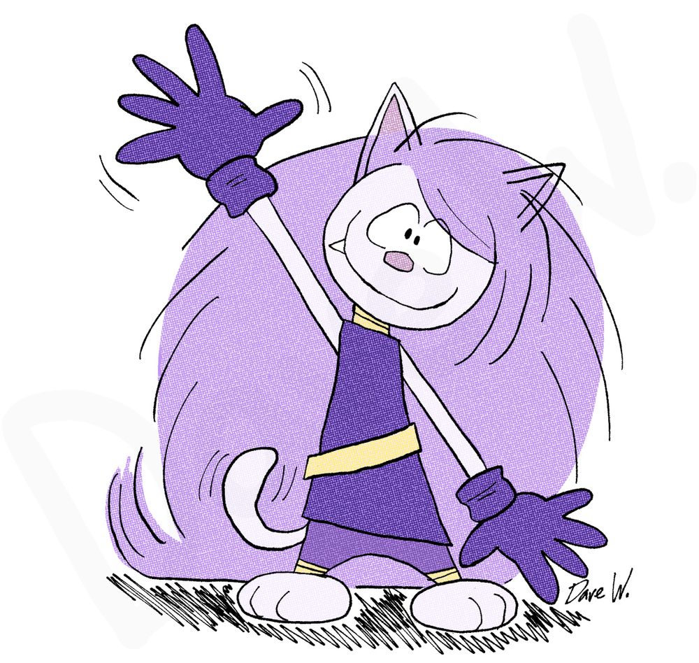 Comet in a more classic 70s era style waving at you