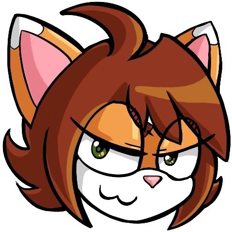 Headshot of a sonic style cat character 