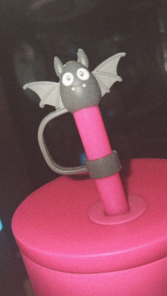 hot pink 40 oz simple modern trek tumbler with a black bat straw topper 