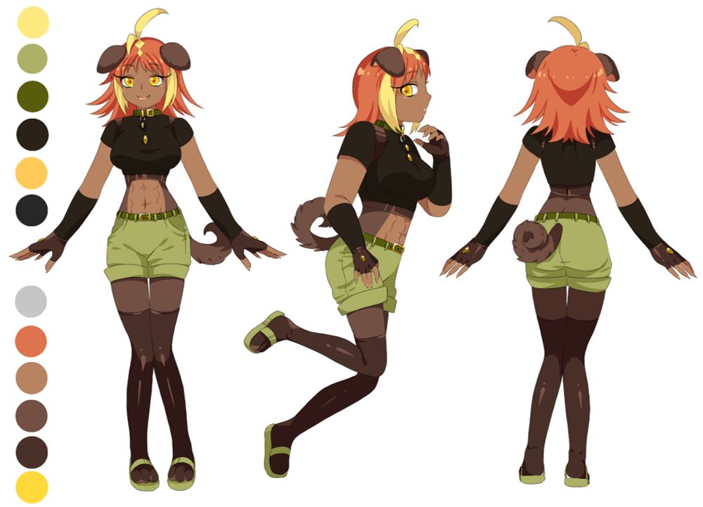 Shawna Bellridge ref sheet full rotation character copyright ©️ Mizuko Rozna-Sere and artwork done by Kazeki-san.