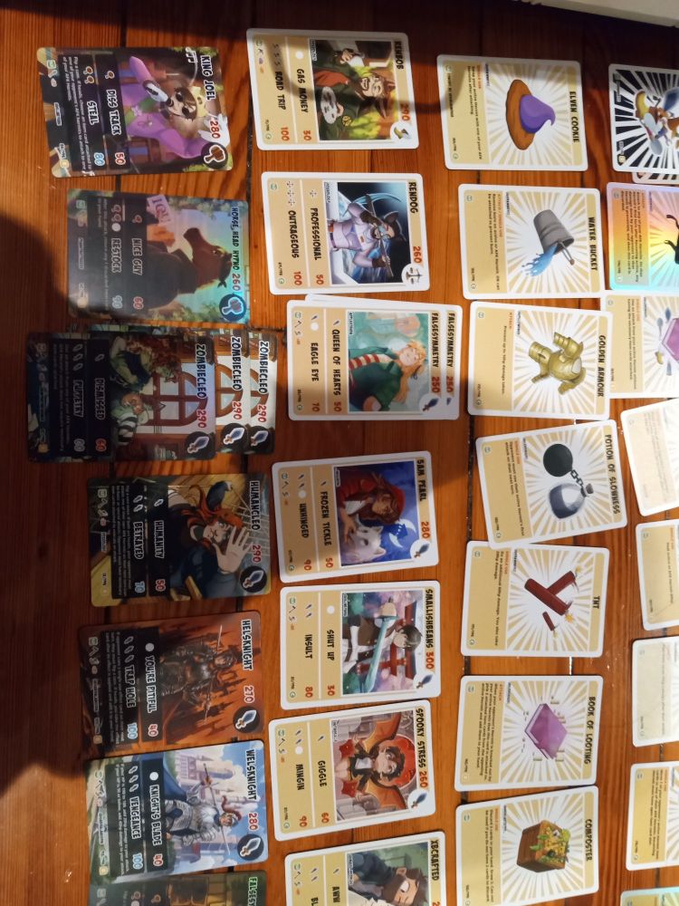 A bunch of hermitcraft tcg cards