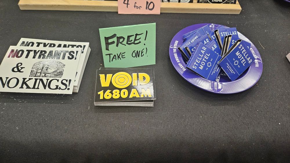Free stickers and matchbooks