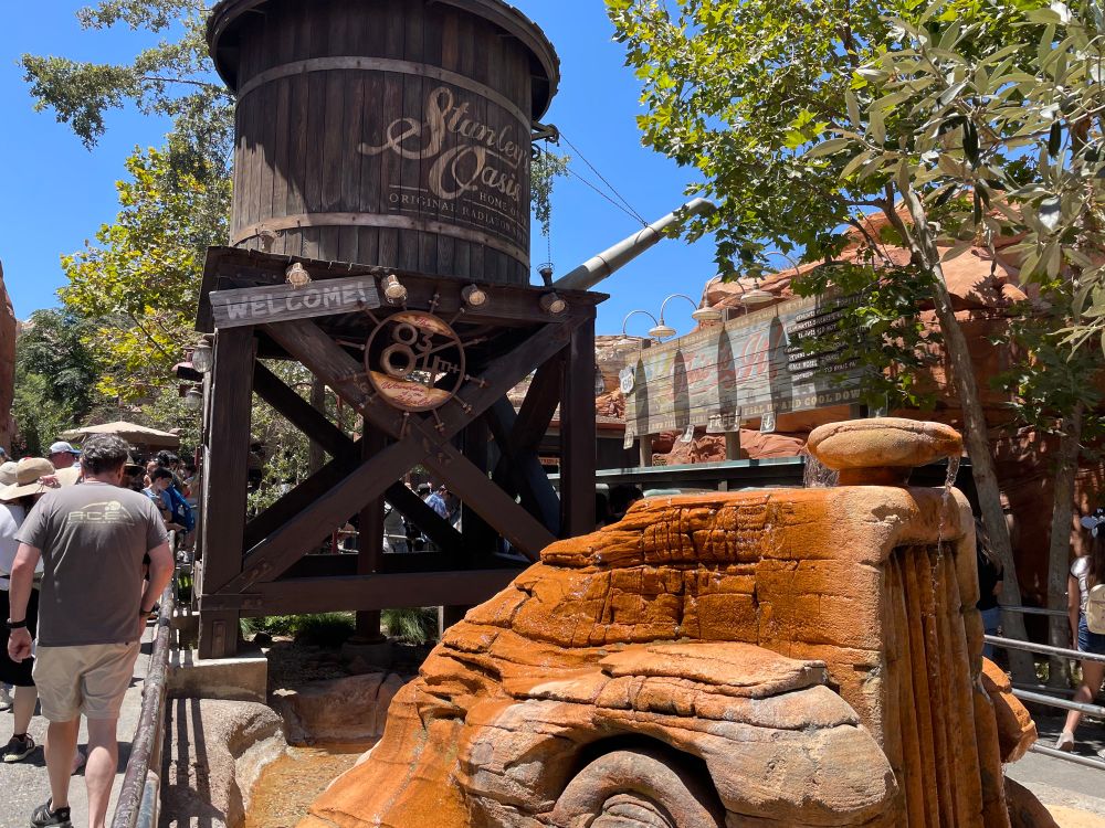 The eponymous Radiator Springs at Stanley’s Oasis.  The gentleman at left was not patient with my picture taking today.  