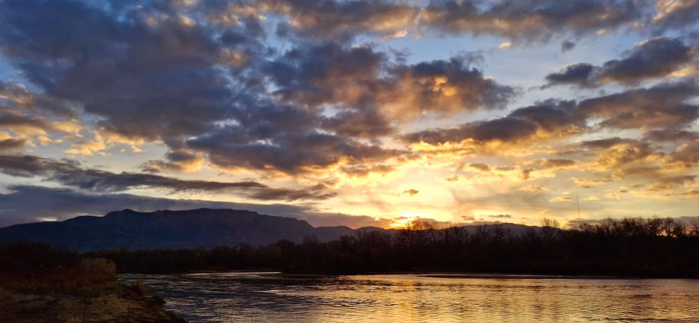 Sunrise on the Rio Grande in Albuquerque, New Mexico. 