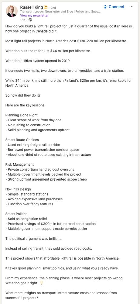 LinkedIn post that was plagiarized from YouTube using AI
