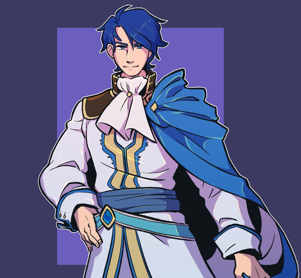 digital drawing of sigurd from fire emblem.