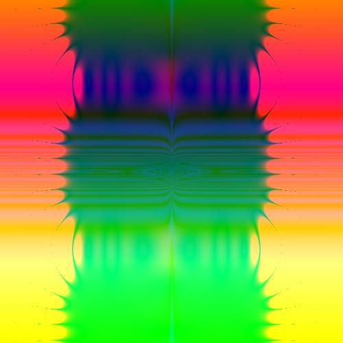 A colorful abstract artwork painted by a robot. (ALT)