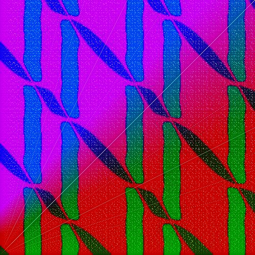 A colorful abstract artwork painted by a robot. (ALT)