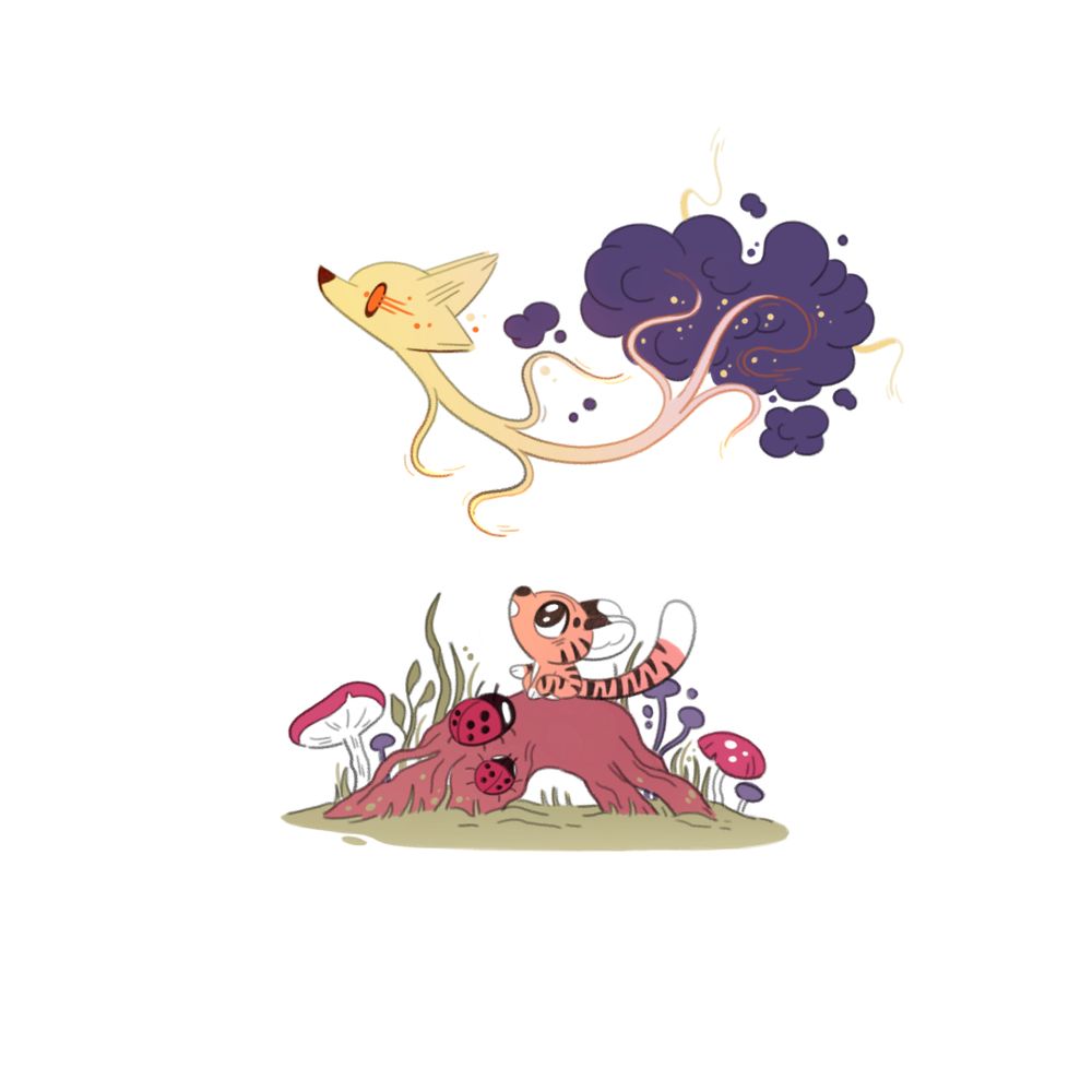 the fox glides by overhead, tigermouse turns, amazed 