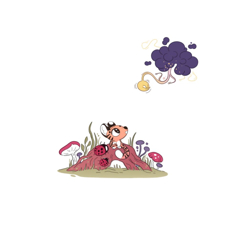 a strange yellow shape emerges from the cloud as it grows, tigermouse stares up