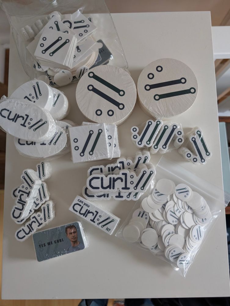 lots of curl stickers and some coasters