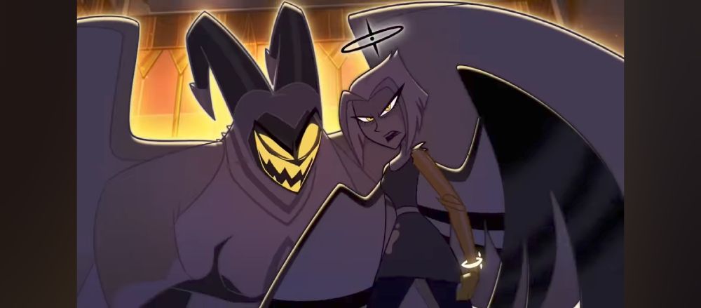 Lute and Adam during the Hazbin Hotel song Gravity