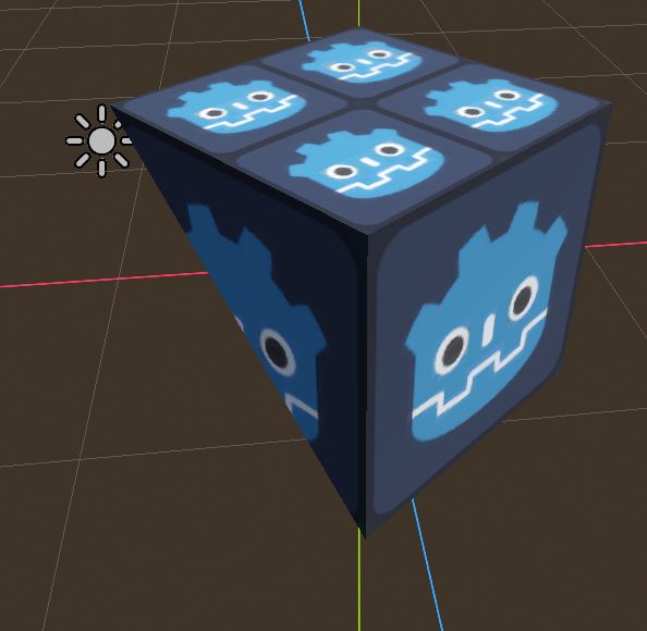 a cube with one face only made up of the top right tri.