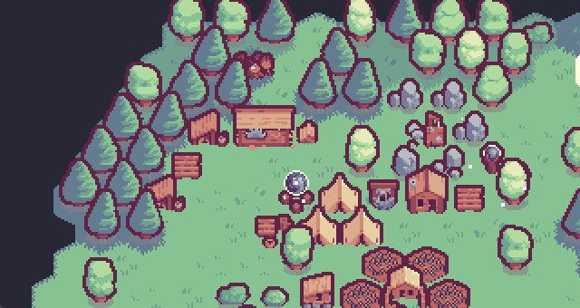 gameplay gif of the game Fatebound. A custom cursor with a orb displaying how much turns the player has left. The orb wiggles when trying to interact with a building that has already been used.