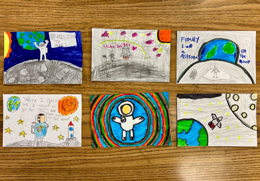 Postcard artwork by students 