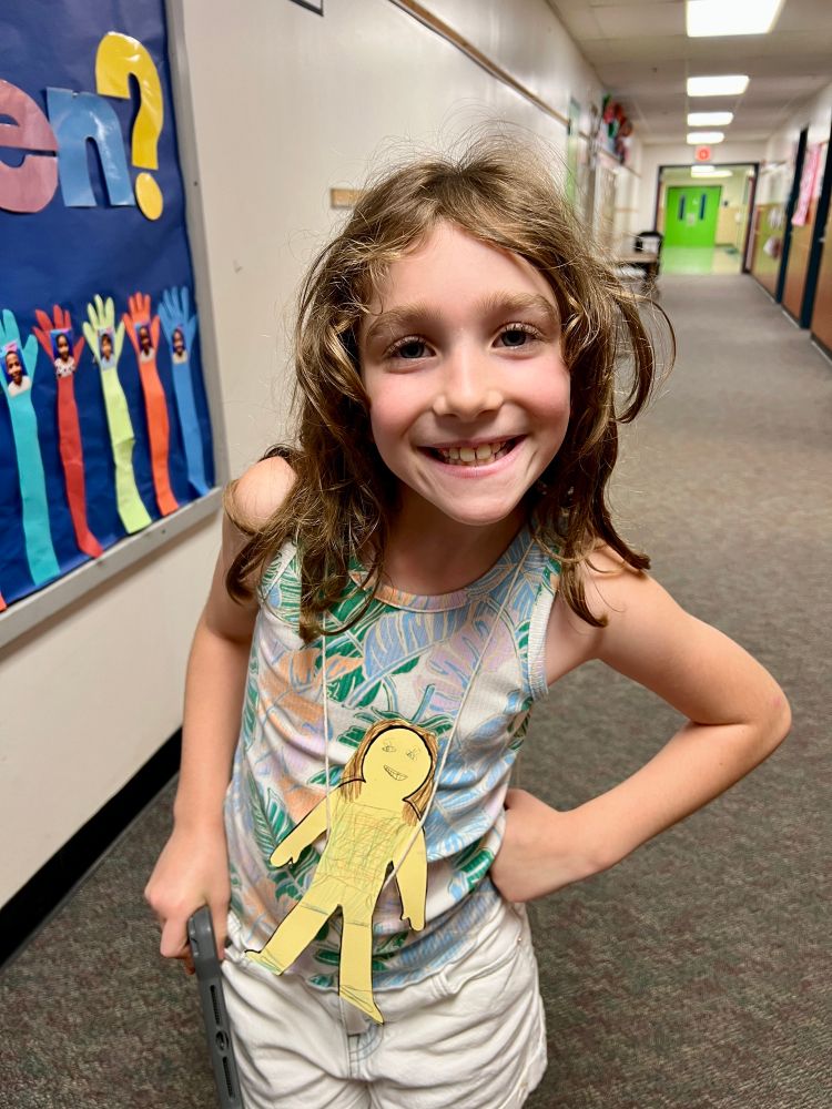 this student made her friction climber into a necklace at the end of the lesson