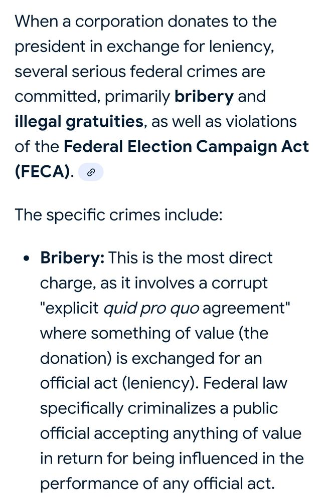 Google bribery to Trump