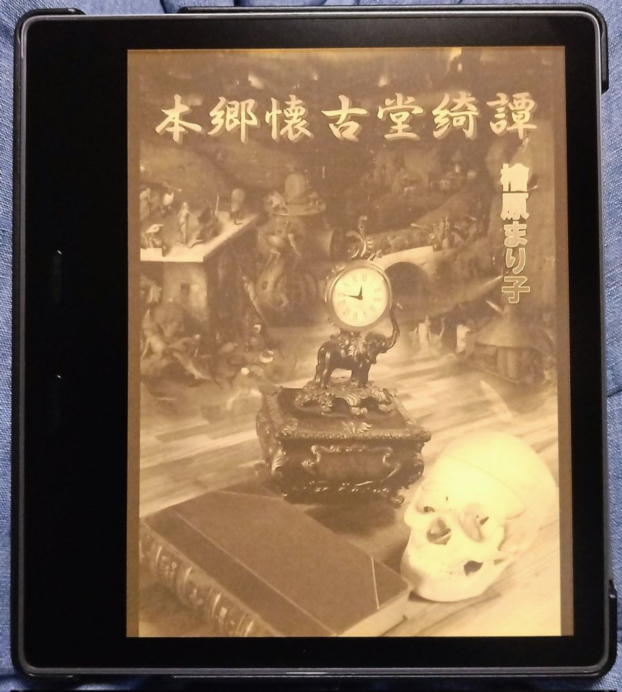 檜原まり子著『本郷懐古堂綺譚』（2013年9月Kindle版、メディアチューンズ/enjugroup）
※Kindle版に装幀クレジットなし

#装幀の「読書（する人）」