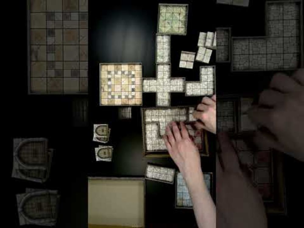DIY modular dungeon tiles that pack away inside a small box (tutorial on main channel)
