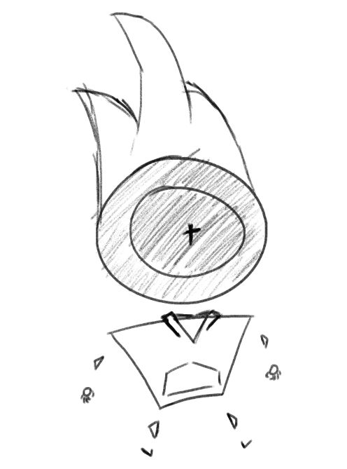 (the same buddy but redrawn by me + better visibilty of how look his arms and legs)
his strings work like normal members, however, with momentum, he can actually grab/attack something a bit further from him, like Rayman
However, they cannot be touched with bare hands or magic, being invisible and untouchable. They can, instead, be cut with something sharp. The sharper the object is, the more effecient the effect will be. This effect being the unability for the boy to use the member cut. It goes back into its usual position, and can't be moved by itself. It's a bit different for his head, which can only something a normal head can do, so no 360 with it or head kicks that could break a wall