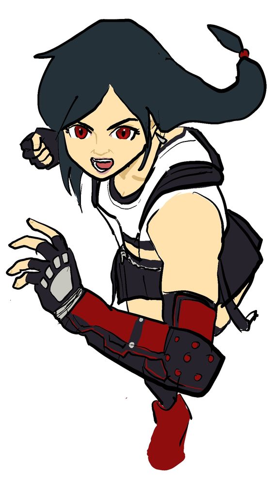 Tifa from FF7 in fighting pose