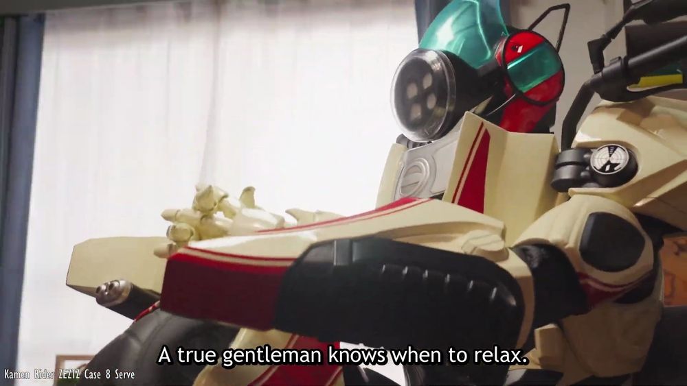Zero saying "A true gentleman knows when to relax."