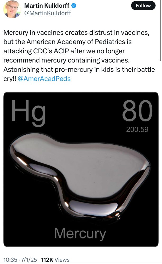 Screenshot of Martin Kulldorff tweet: https://x.com/martinkulldorff/status/1940056788444831819?s=46&t=xXiCd31CtsK0sGvr2-0UYA