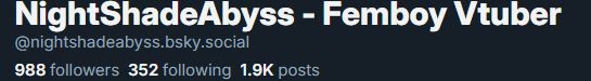 NightShadeAbyss BlueSky
988 followers
352 following
1.9k posts