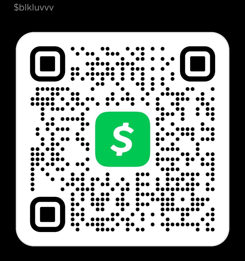 A white square with rounded borders contains small black polka dots, three square round edge boxes with smaller black boxes inside, and a green rounded square with a white dollar sign in the middle. The picture is for Rih's CashApp.