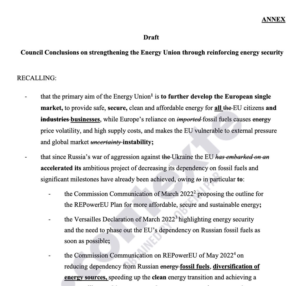 Extrait du texte de la présidence