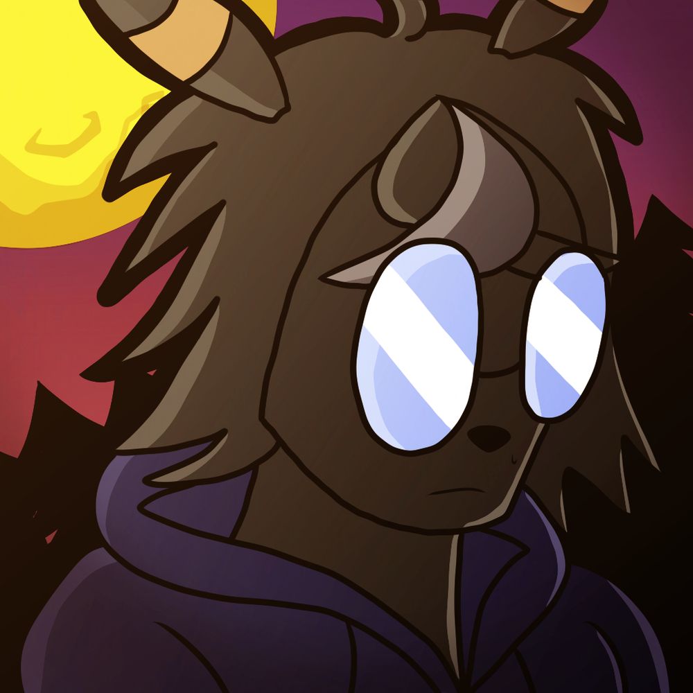 An illustration of an Umbreon with glasses, messy hair, and a sweater.