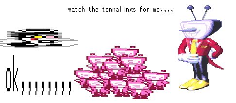 tenna asks spamton to watch his children