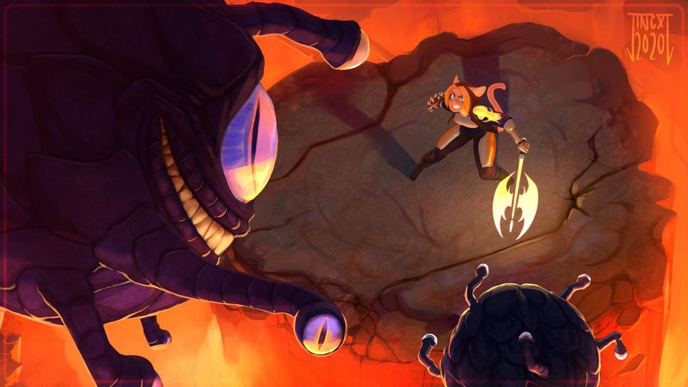 Karol faces off against 2 Beholders