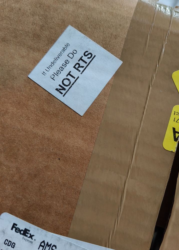 Sticker: "If undeliverable please Do NOT RTS"